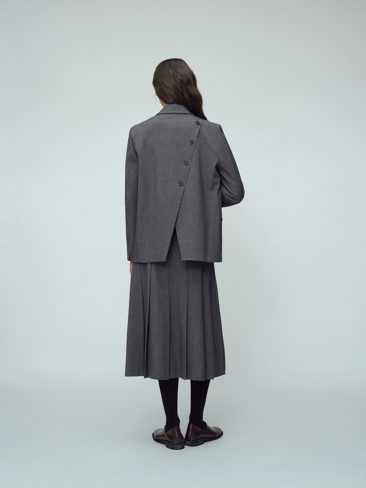 슬릿 포인트 싱글 투버튼 재킷 (GREY)