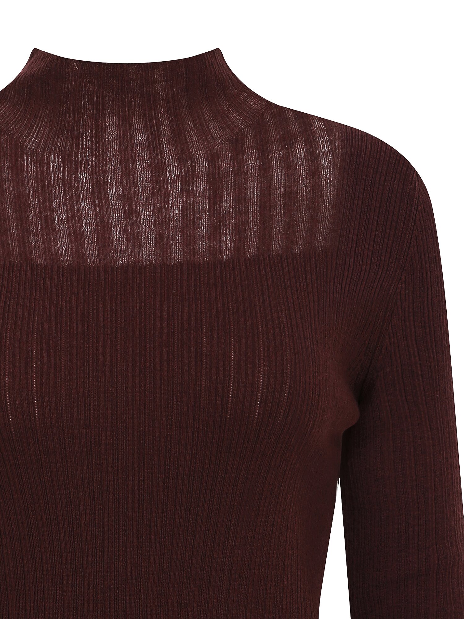 울 시어 하프넥 풀오버 니트 (WINE)