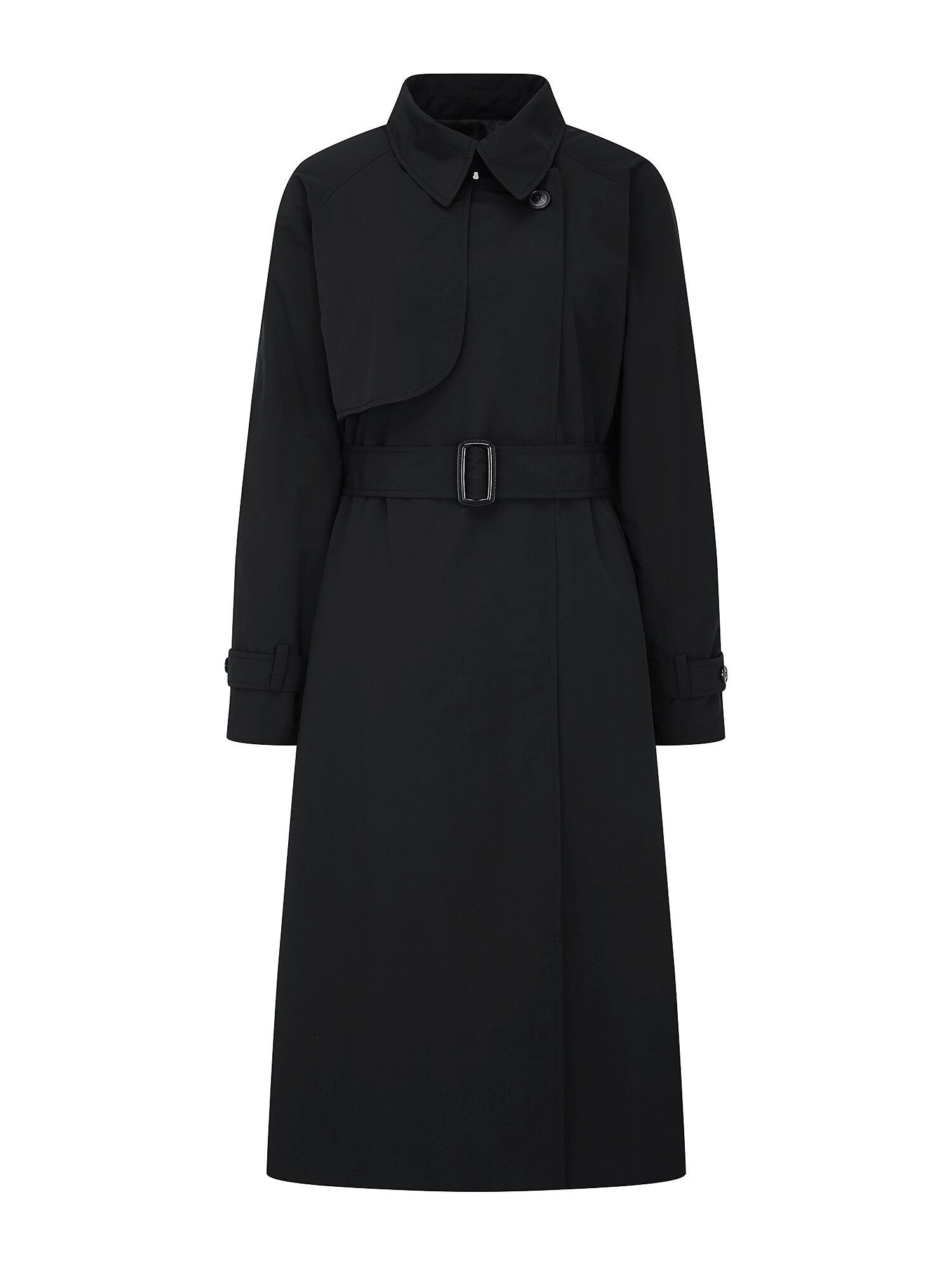 루즈핏 더블 롱 트렌치 코트 (BLACK)