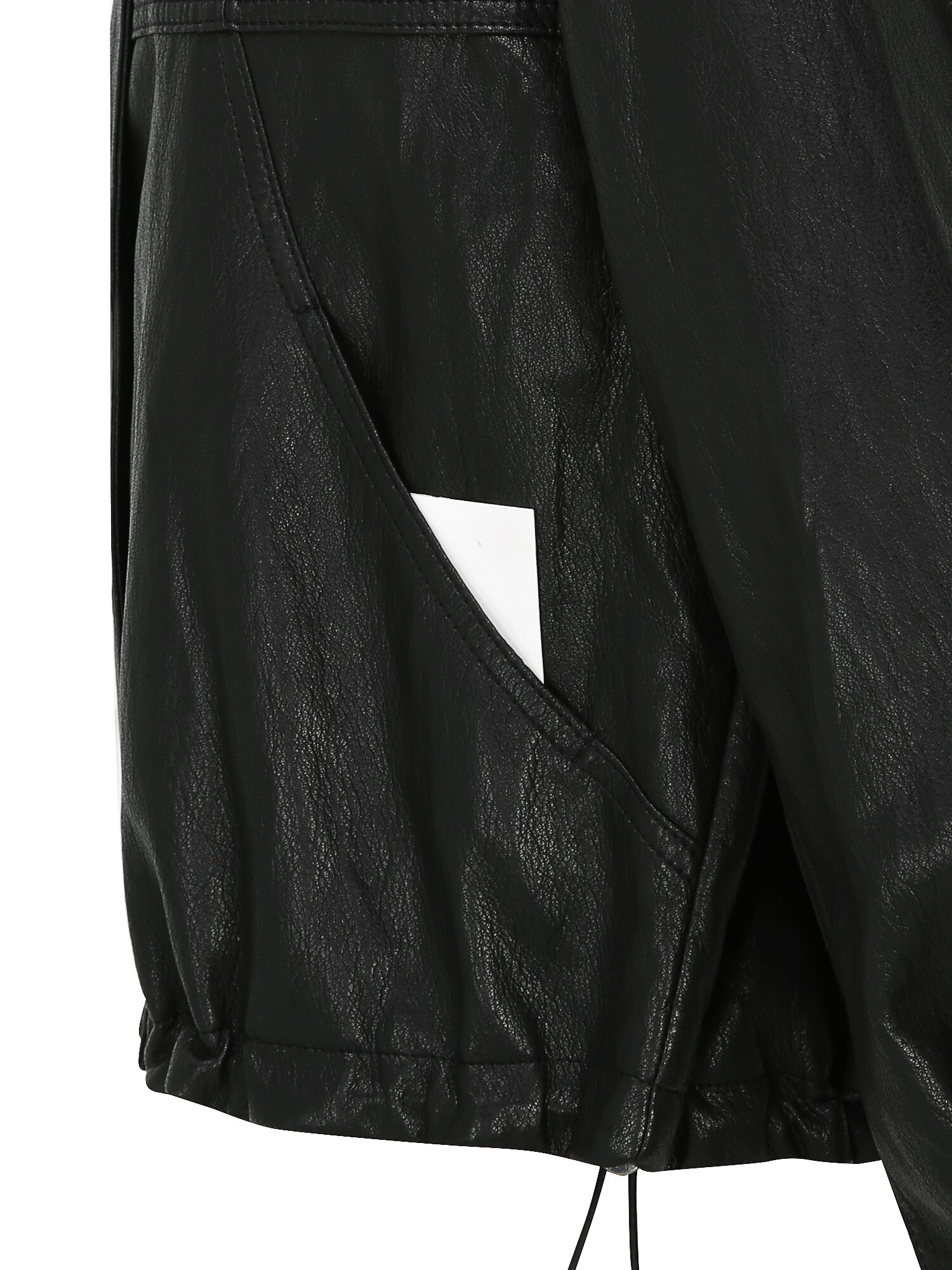 오버핏 페이크 레더 칼라 재킷 (BLACK)