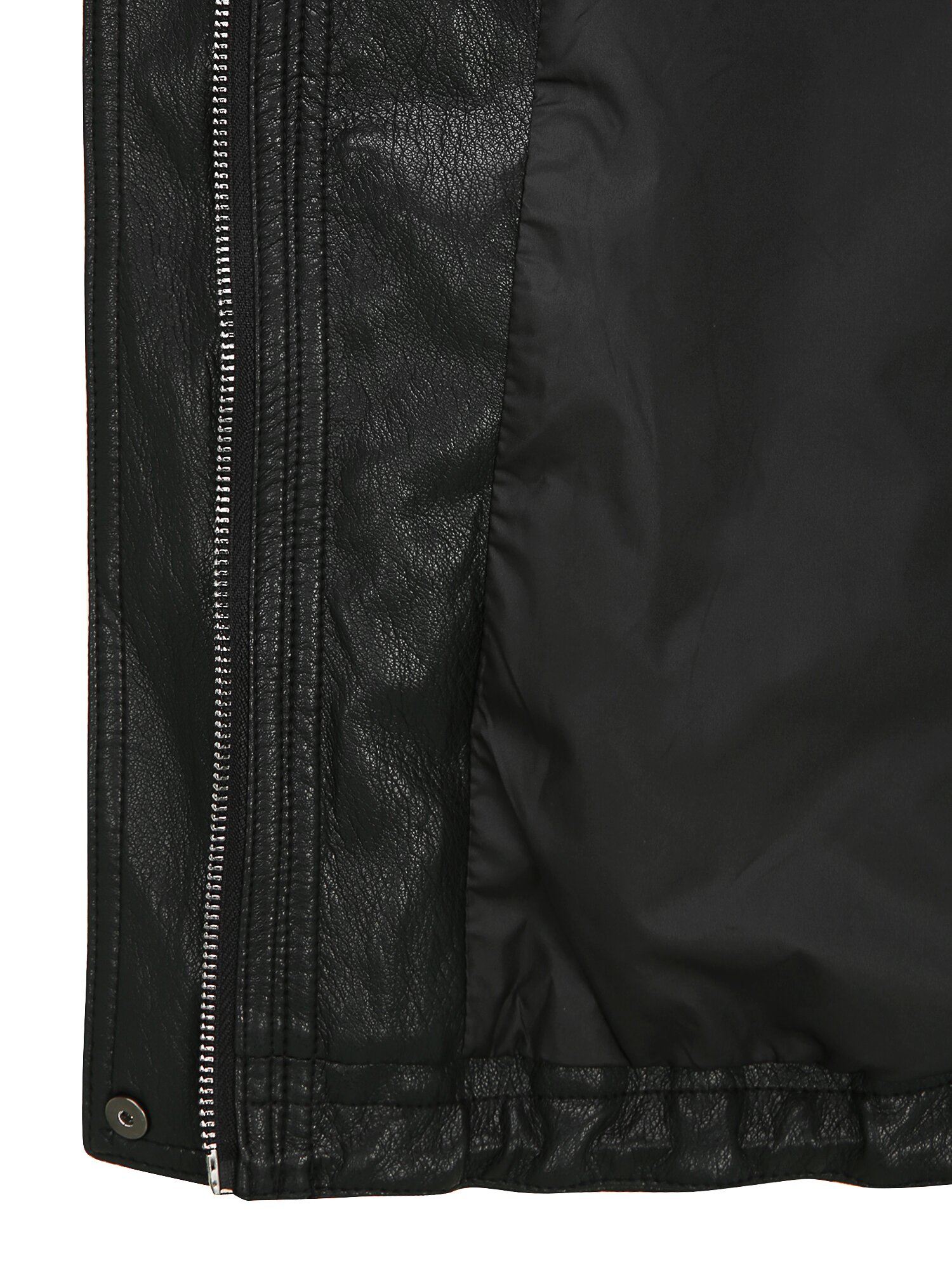 오버핏 페이크 레더 칼라 재킷 (BLACK)