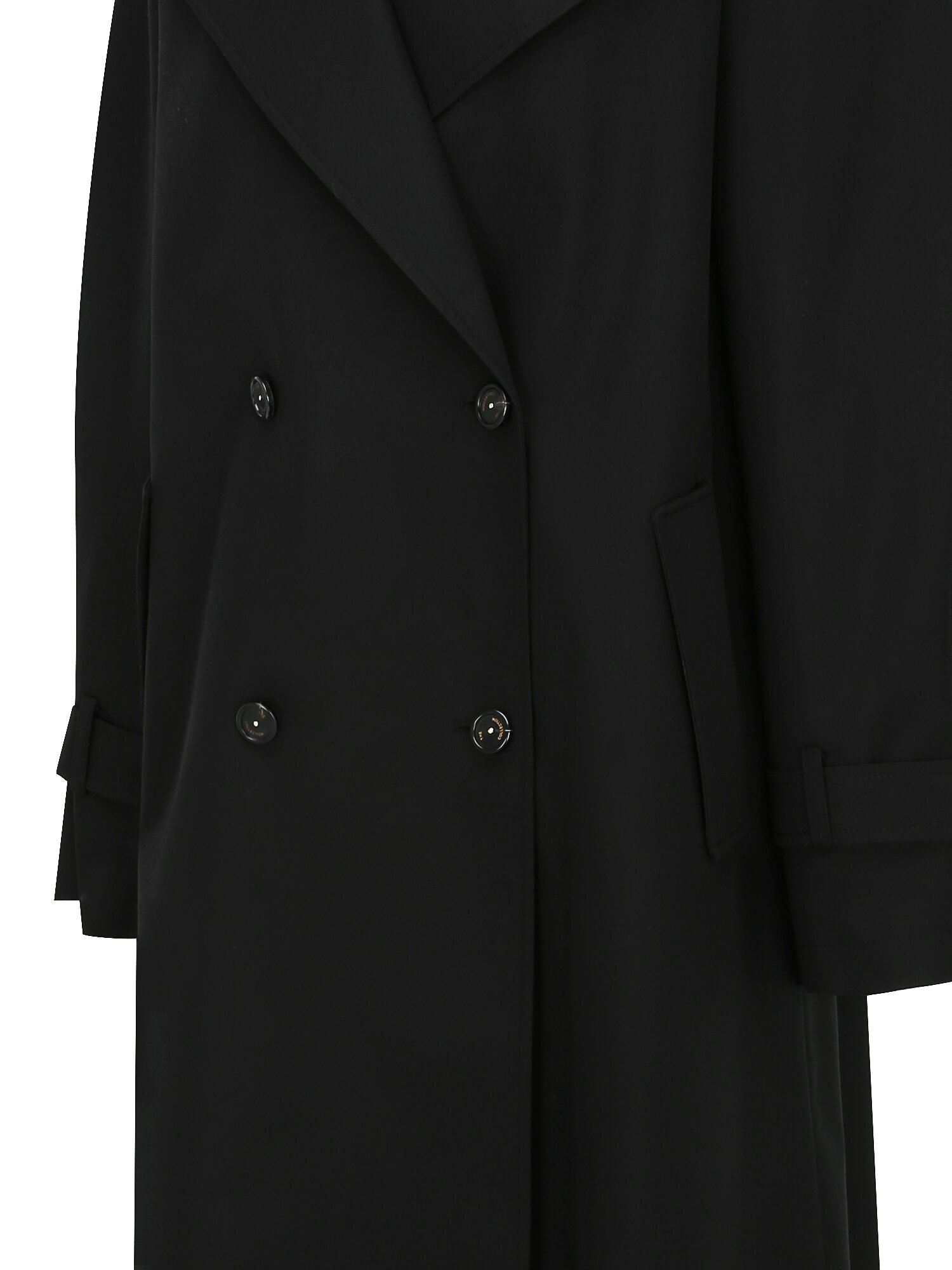 벨티드 더블 브레스트 트렌치 코트 (BLACK)