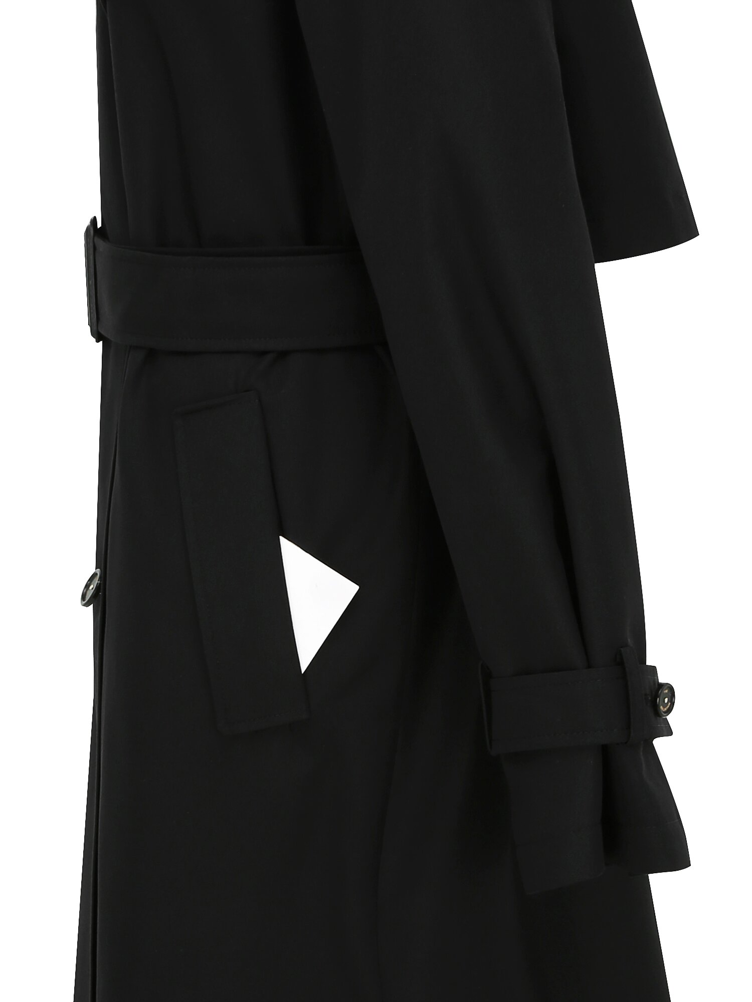 벨티드 더블 브레스트 트렌치 코트 (BLACK)