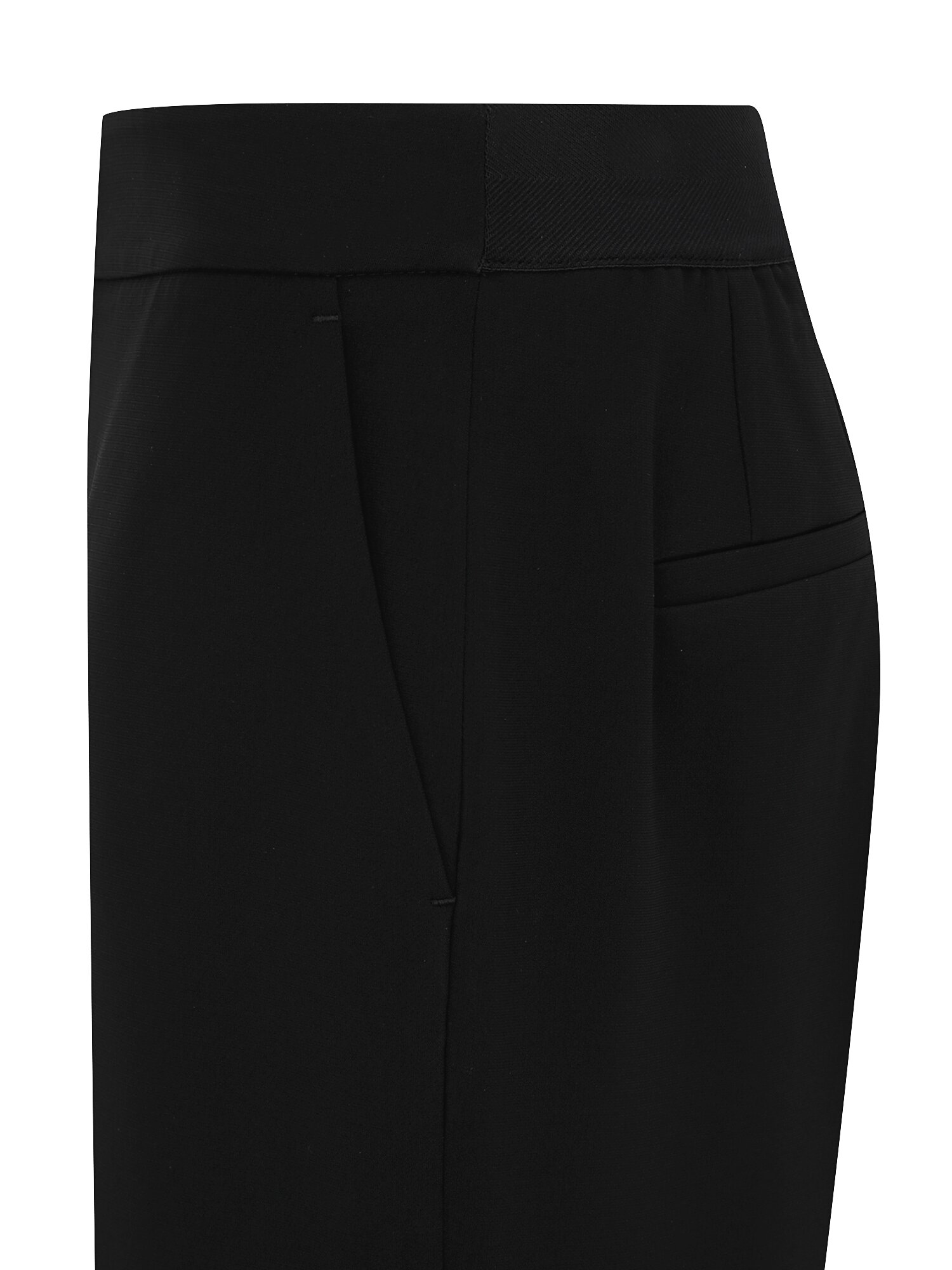 백 밴딩 와이드 일자핏 팬츠 (BLACK)