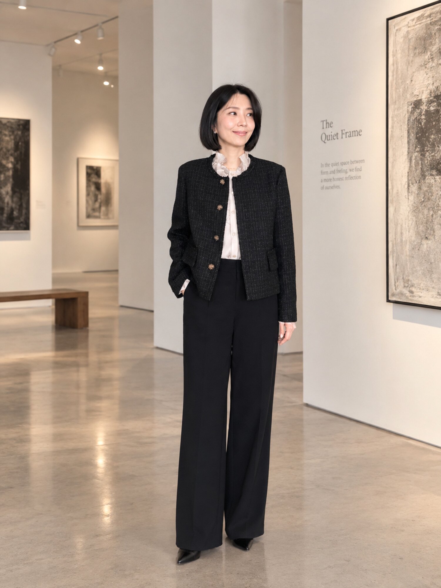 백 밴딩 와이드 일자핏 팬츠 (BLACK)