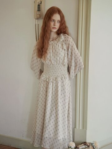 PM_Floral ruffle midi dress