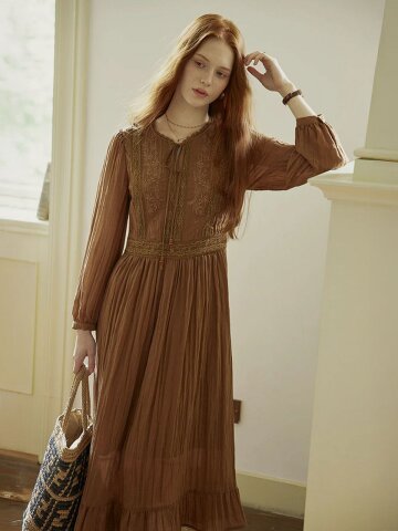 PM_Lace trim tiered dress
