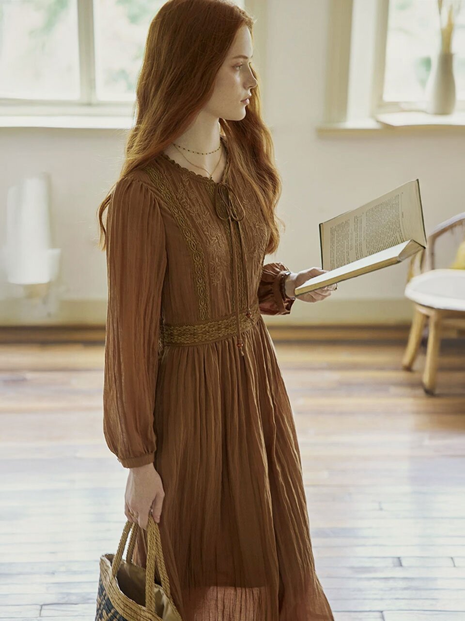 PM_Lace trim tiered dress