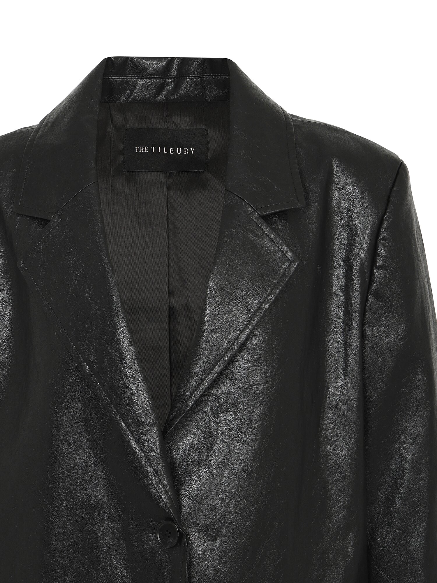 페이크 레더 루즈핏 재킷 (BLACK)