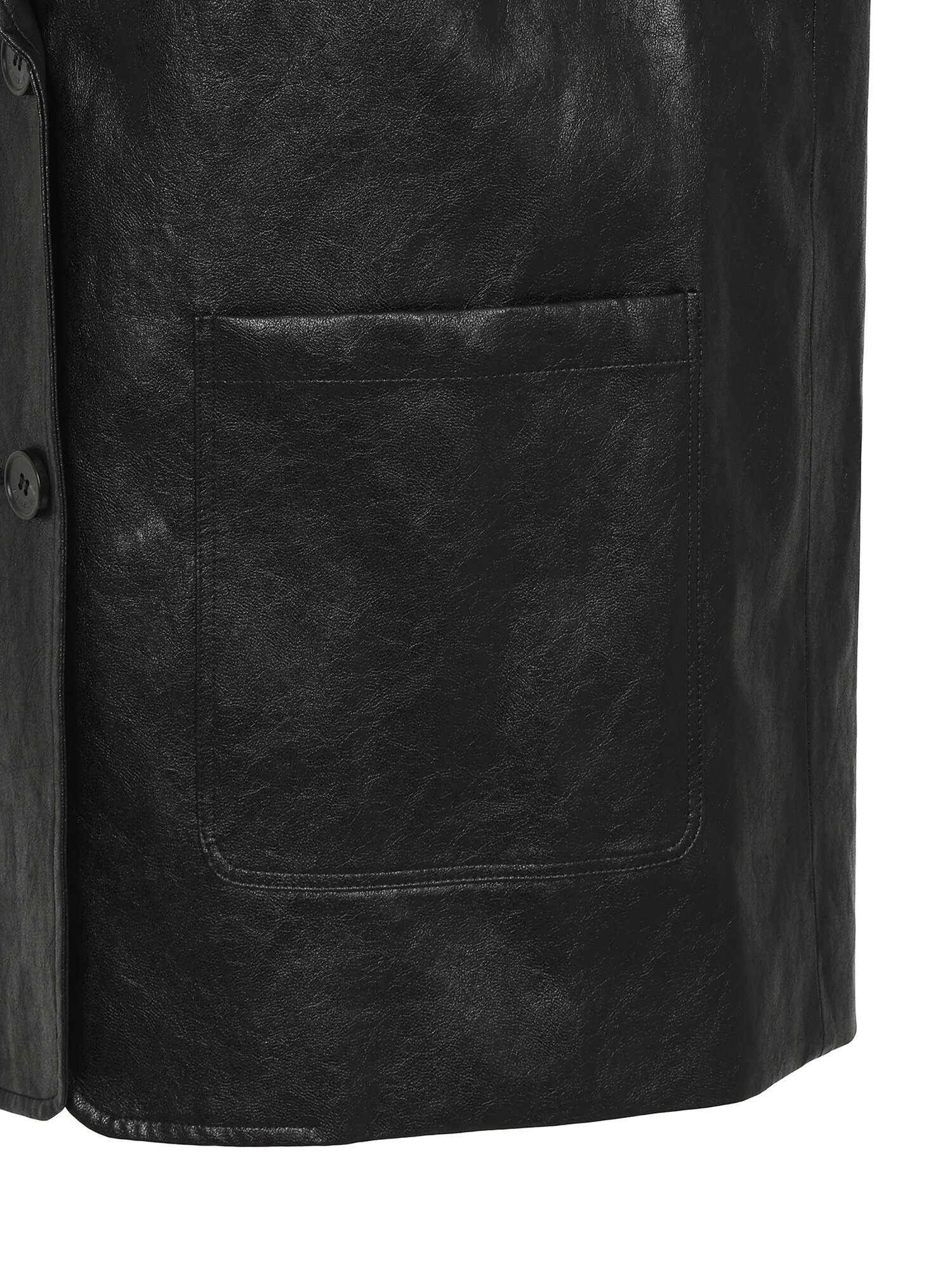 페이크 레더 루즈핏 재킷 (BLACK)