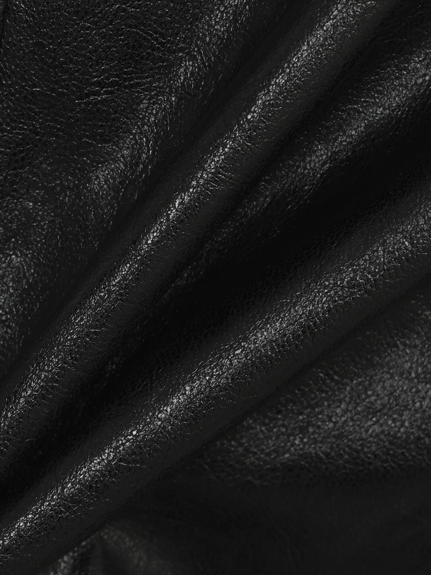 페이크 레더 루즈핏 재킷 (BLACK)