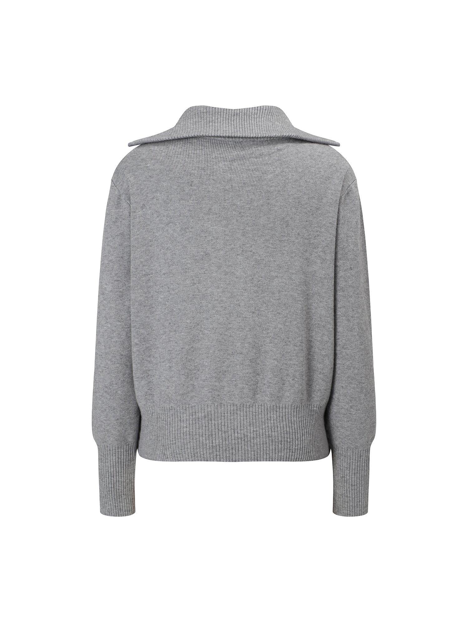 투웨이 지퍼 하이넥 니트 가디건 (GREY)