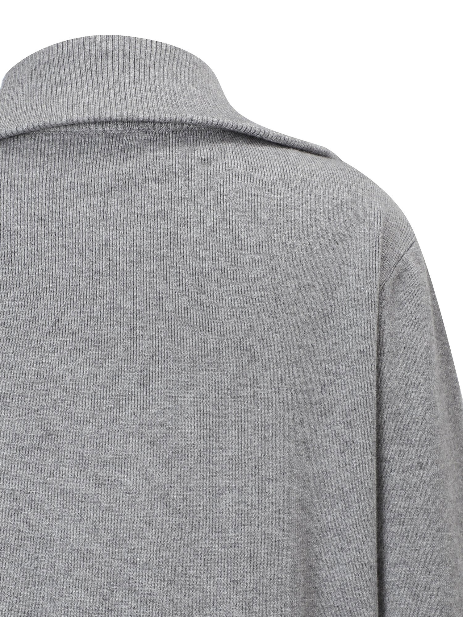 투웨이 지퍼 하이넥 니트 가디건 (GREY)