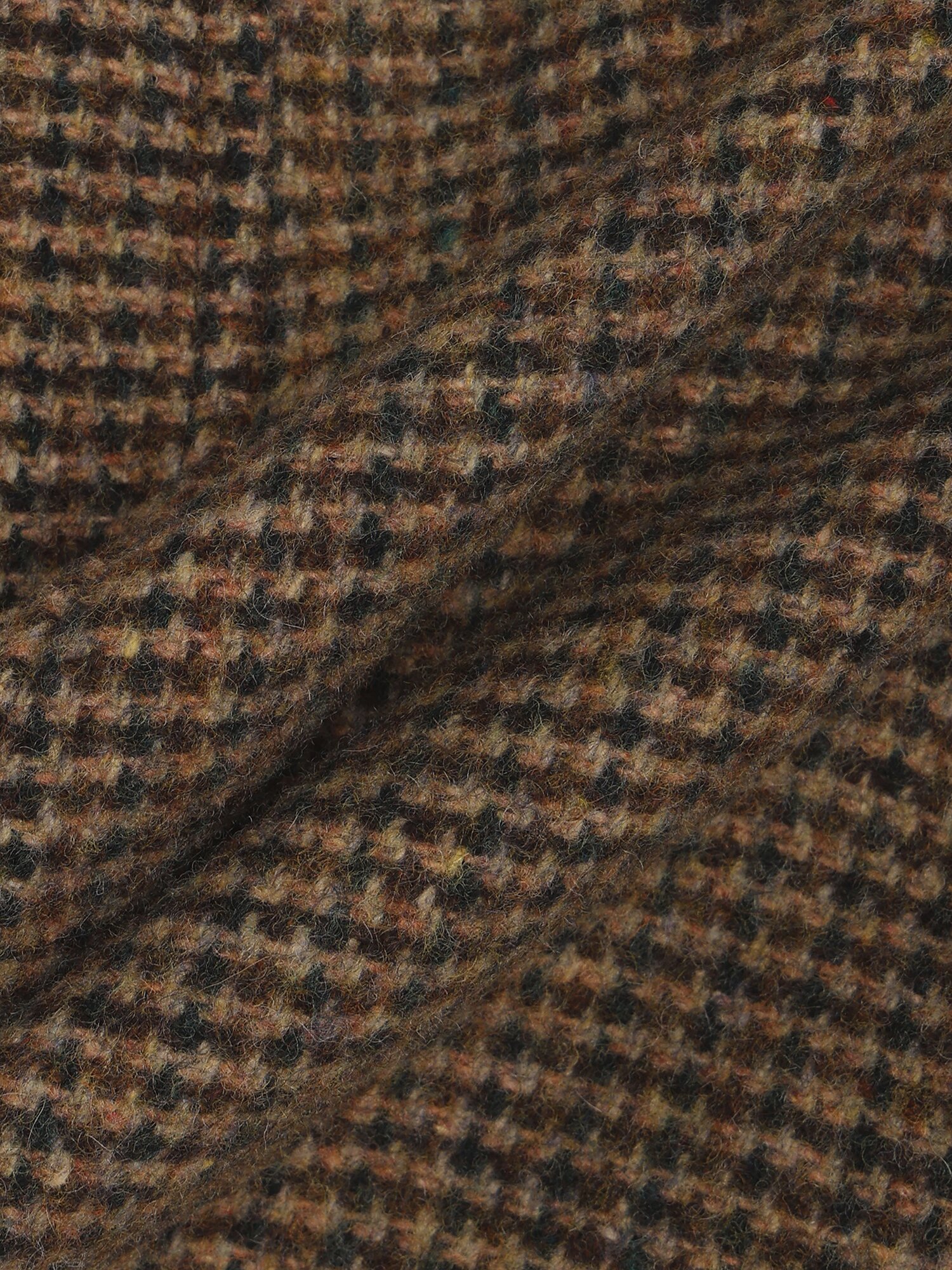 울 블렌드 체크 퀼팅 하프 코트 (CHECK BROWN)