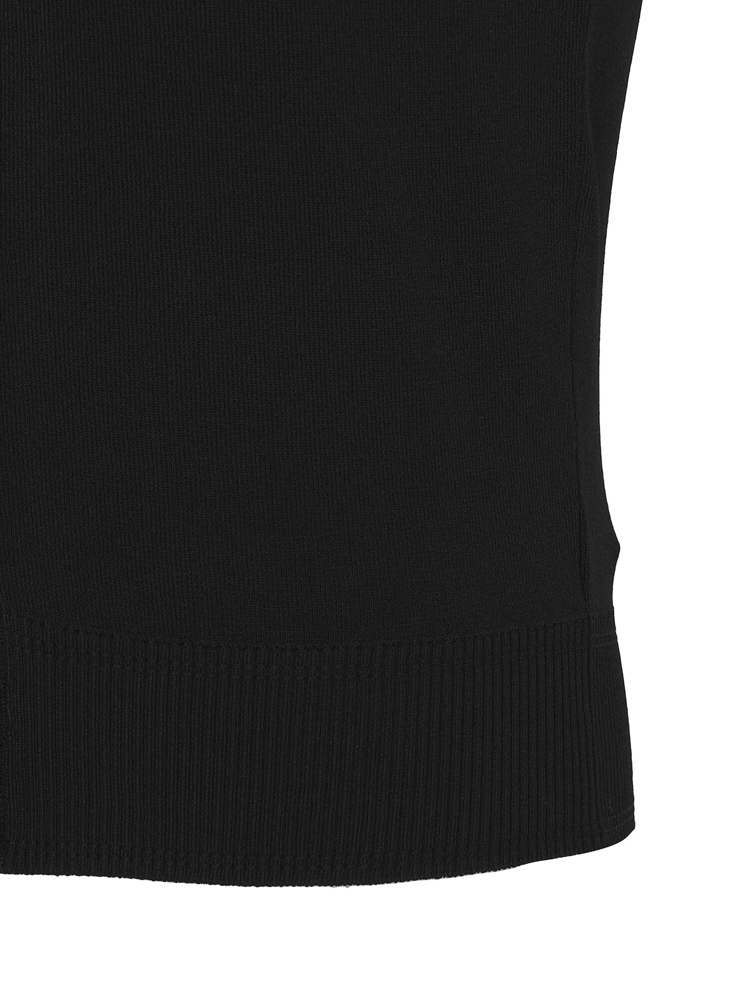 니트 배색 칼라넥 블라우스 (BLACK)