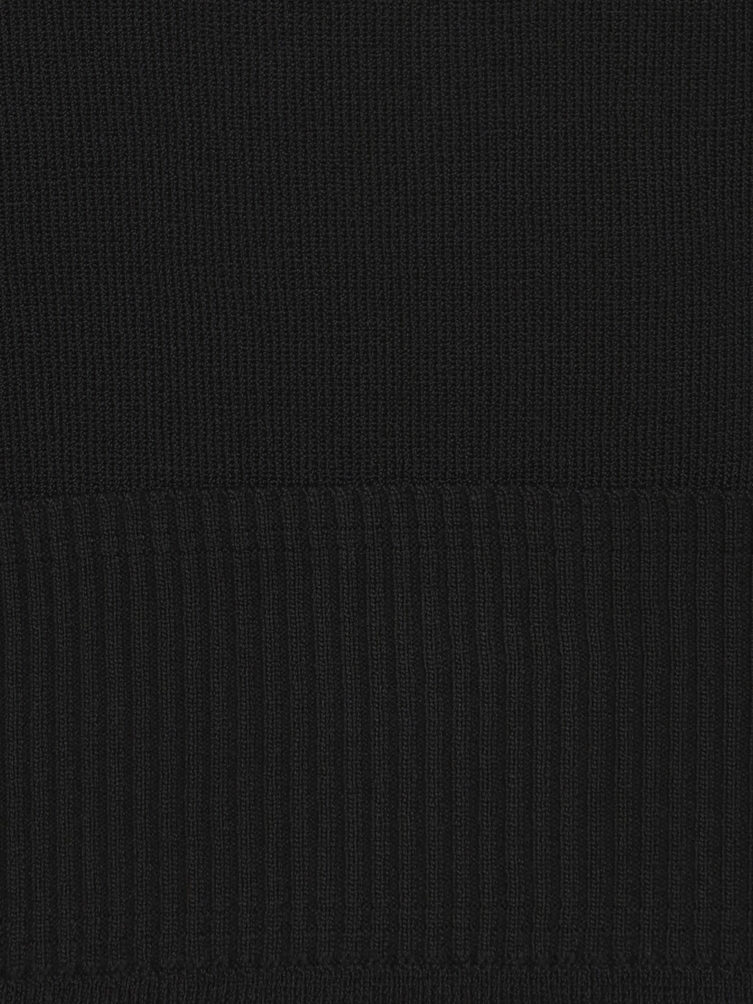 니트 배색 칼라넥 블라우스 (BLACK)