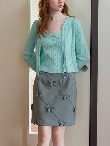 Cest_Line ribbon mini skirt