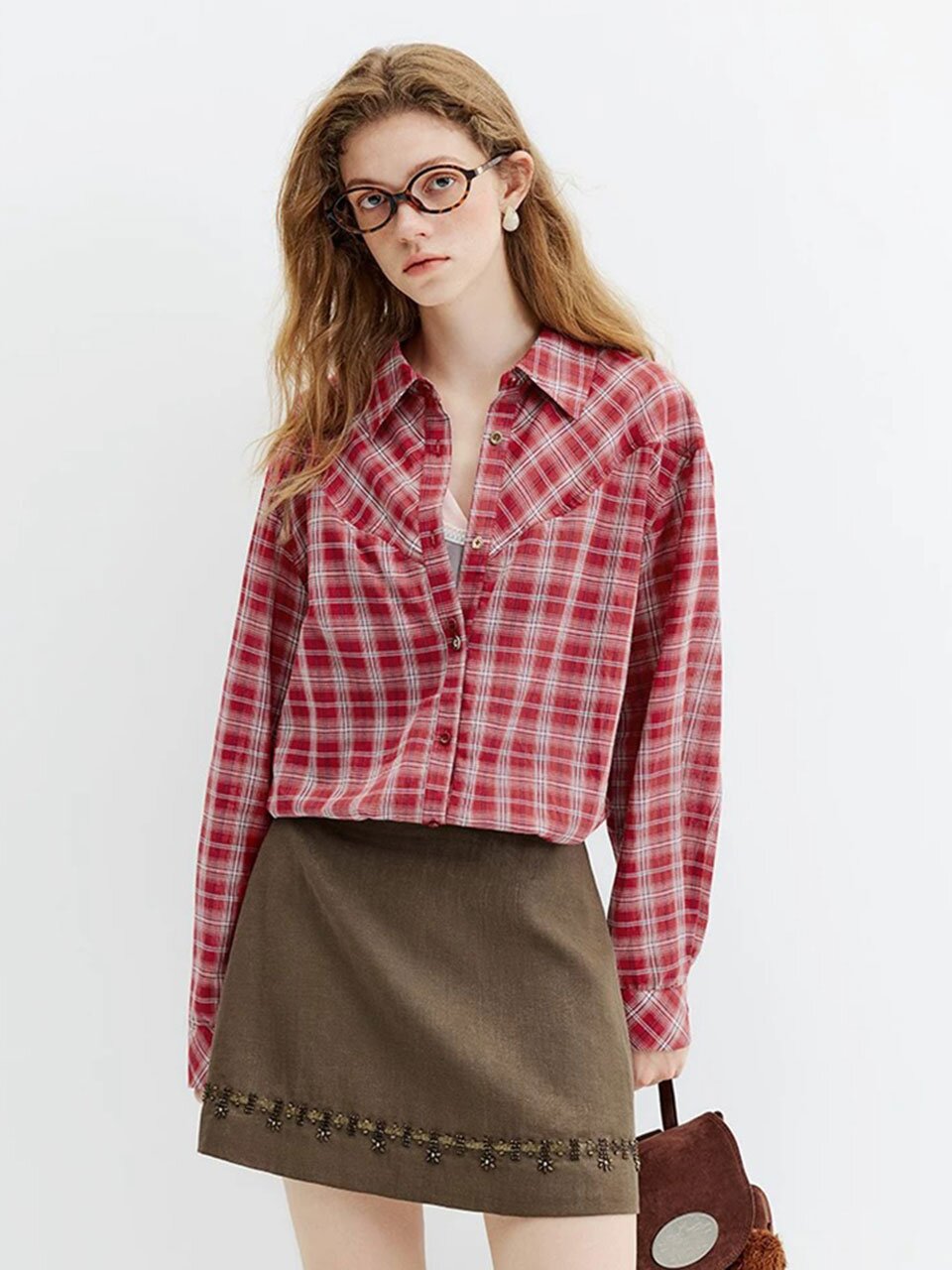 WD_Vintage preppy style shirt_2color