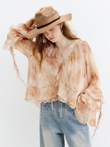 WD_Double-layer ruffle bell top_2color