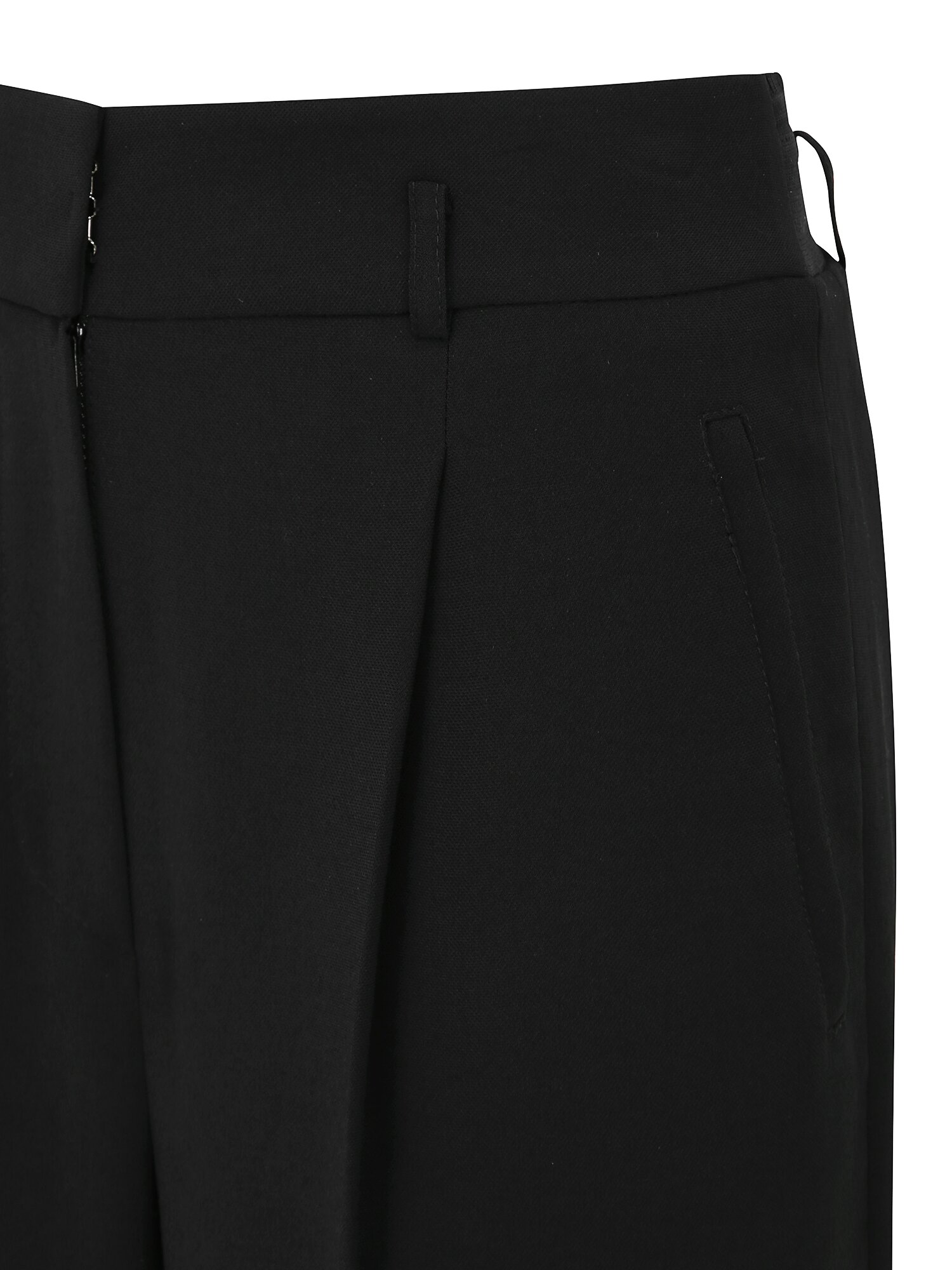 벨티드 원턱 백 밴딩 와이드 팬츠 (BLACK)