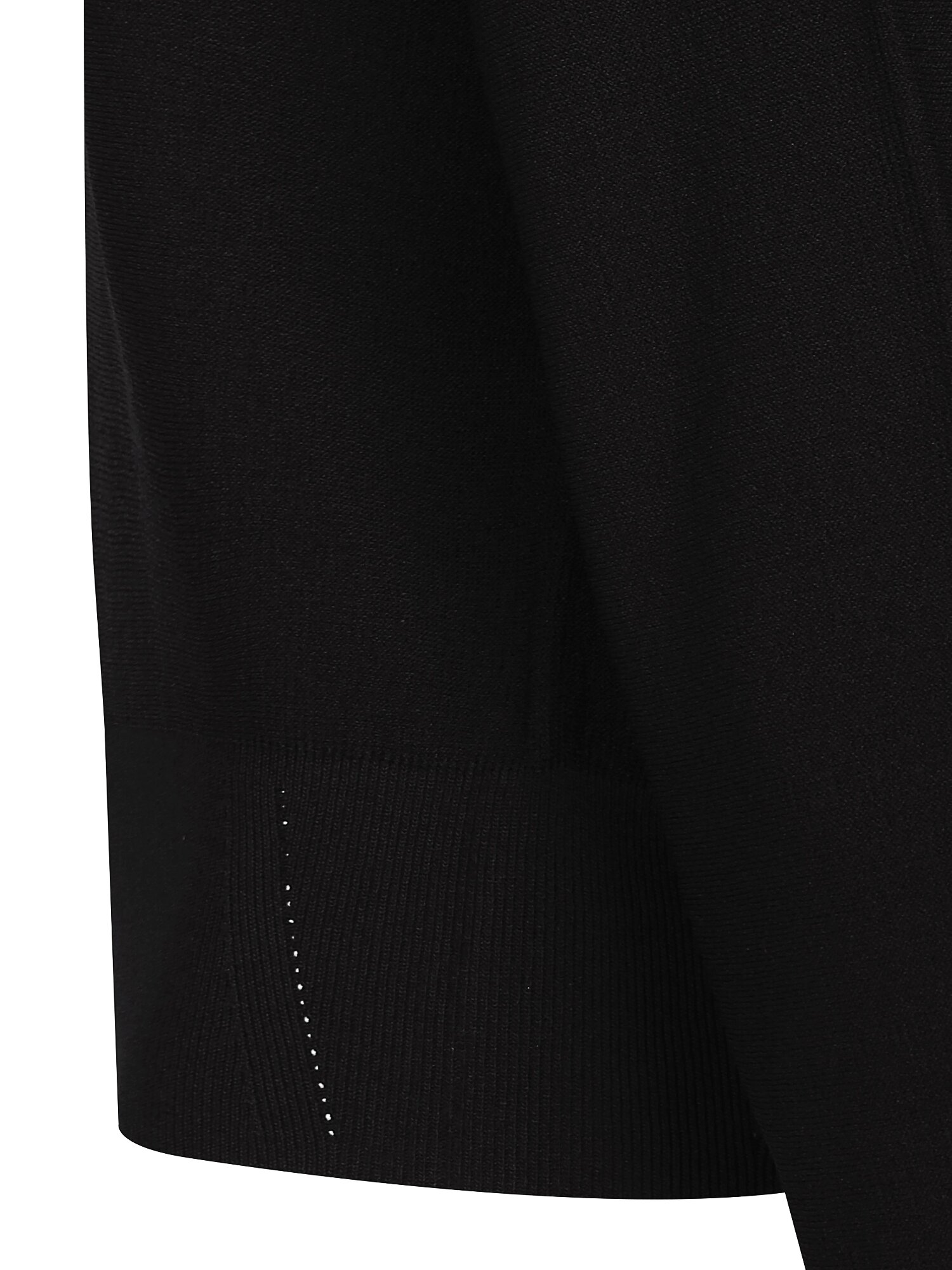 배색 스카프 홀가먼트 브이넥 니트 (BLACK)