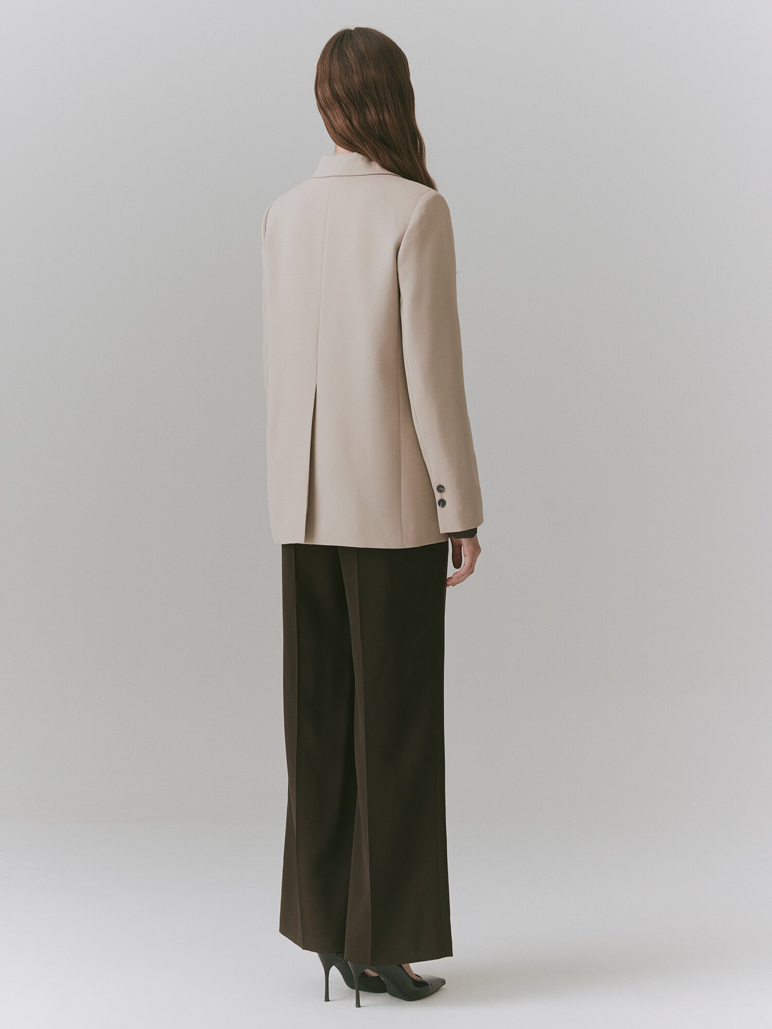 롤업 테일러드 더블 버튼 재킷 (BEIGE)