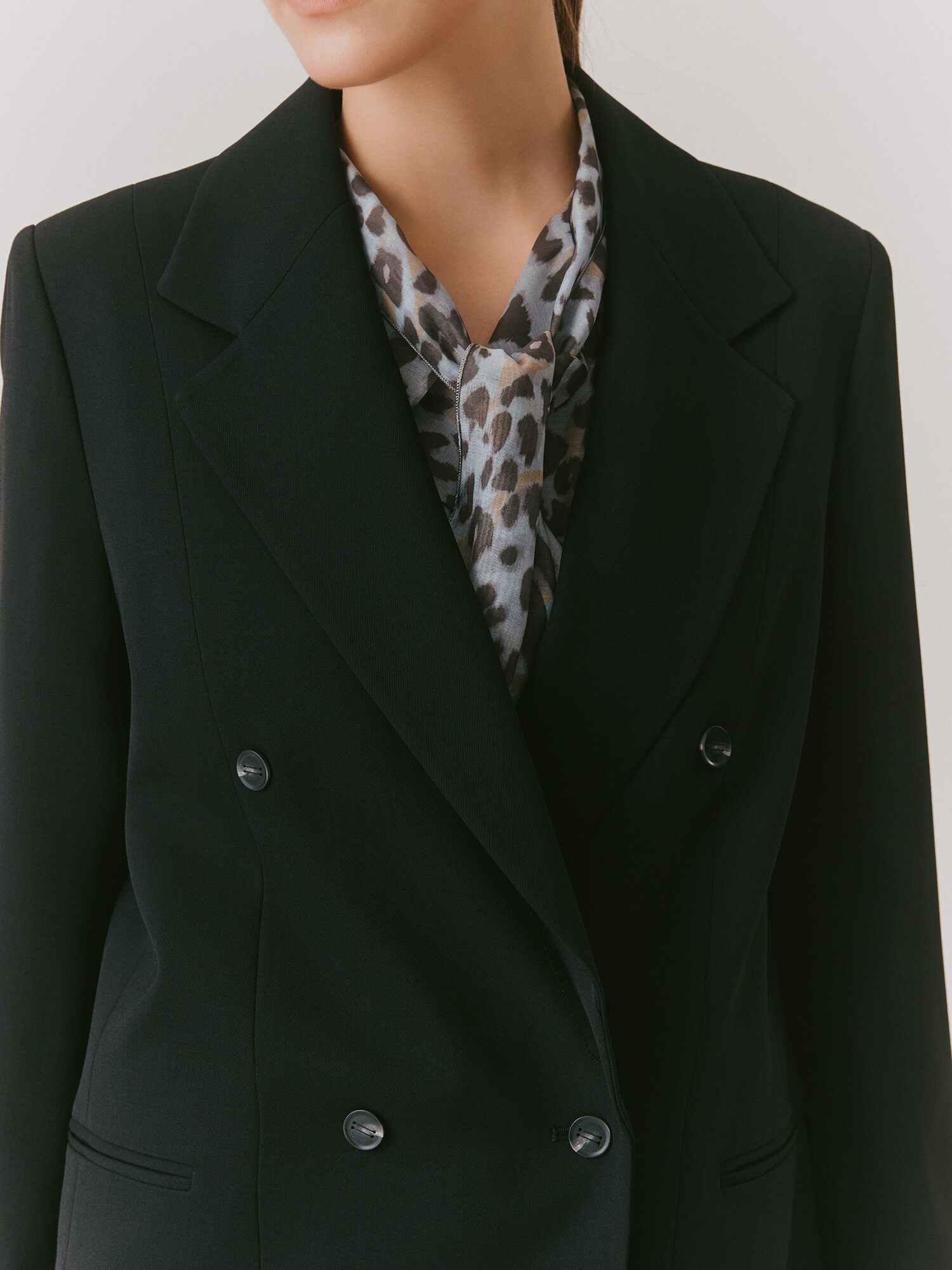 롤업 테일러드 더블 버튼 재킷 (BLACK)