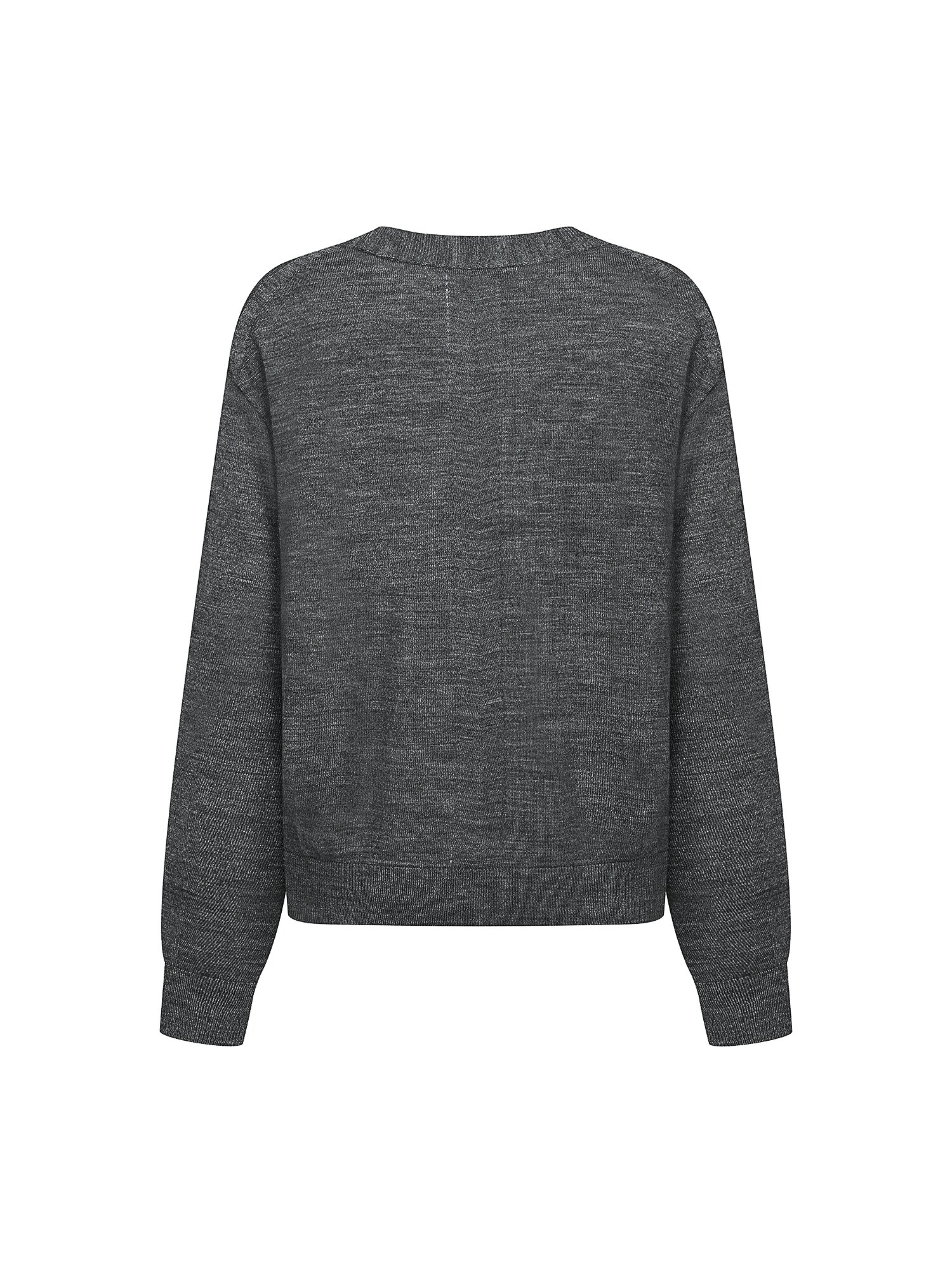 울 홀가먼트 브이넥 풀오버 니트 (DARK GREY)