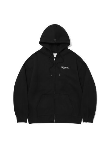 MARSEILLE EMB HOOD ZIP-UP_BLACK