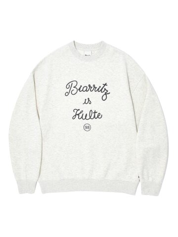 LETTERING CHAIN EMB CREWNECK_O.B.MELANGE