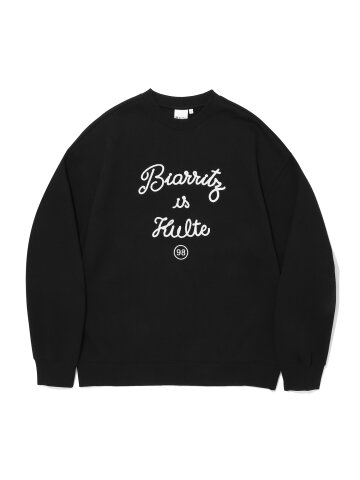 LETTERING CHAIN EMB CREWNECK_BLACK
