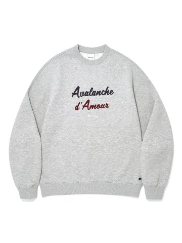 FLOCKING LETTERING CREWNECK_M.GREY