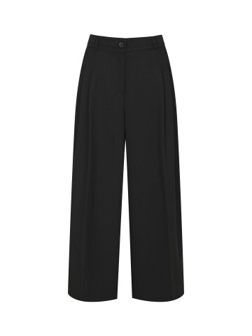 백 밴딩 투 턱 와이드핏 슬랙스 팬츠 