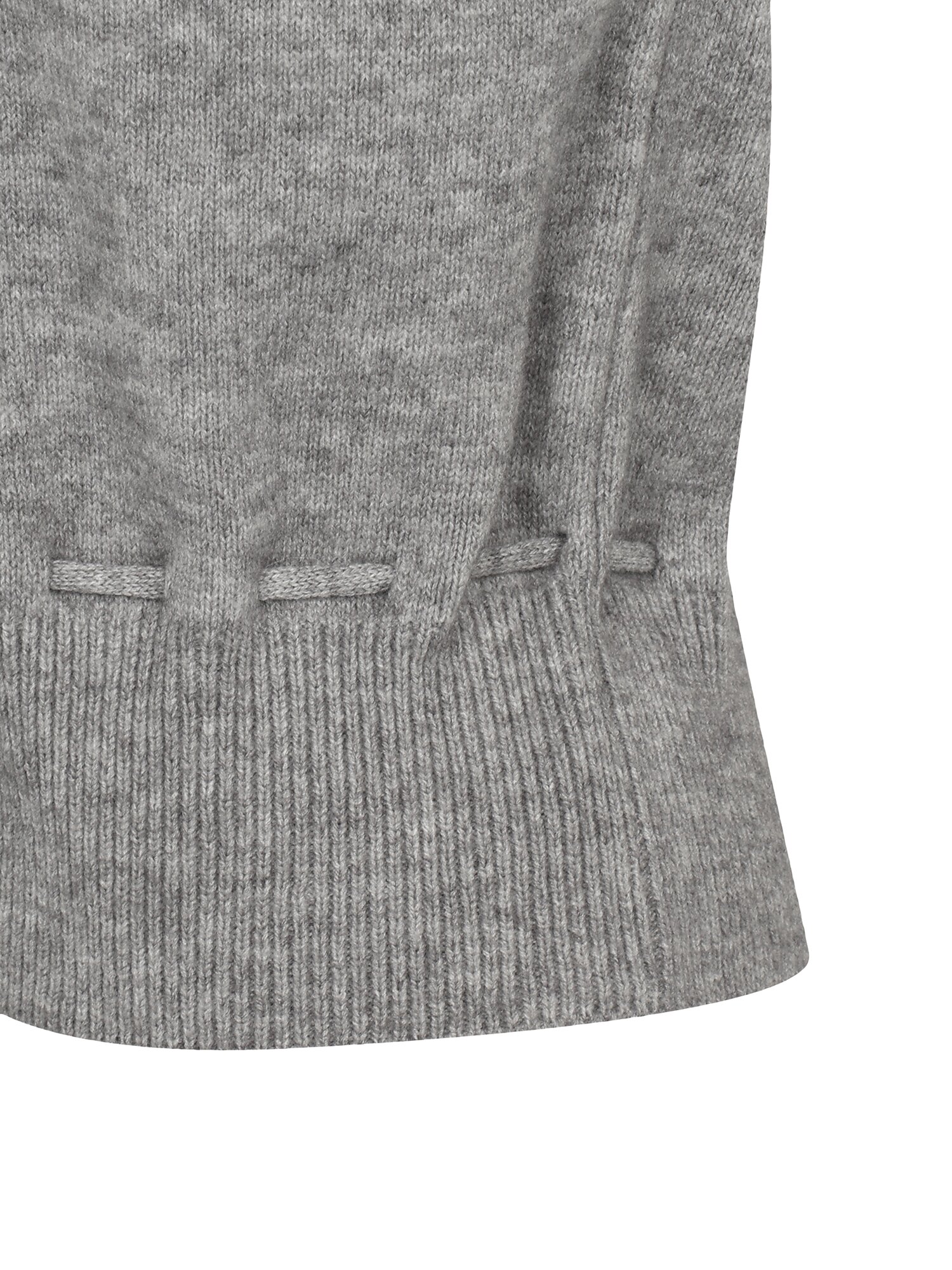 라운드넥 스트링 크롭 니트 가디건 (GREY)