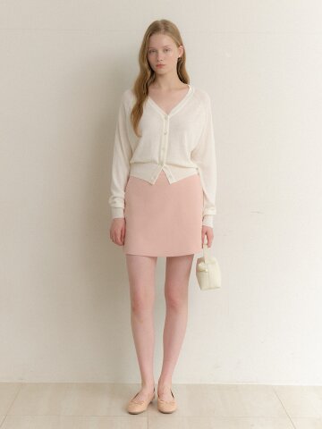 Side-Pocket A-Line Mini-Skirt / Peach(2color)
