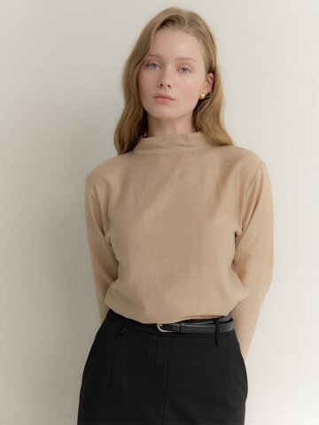 2way Simple Tie Blouse / Gold Beige(3color)