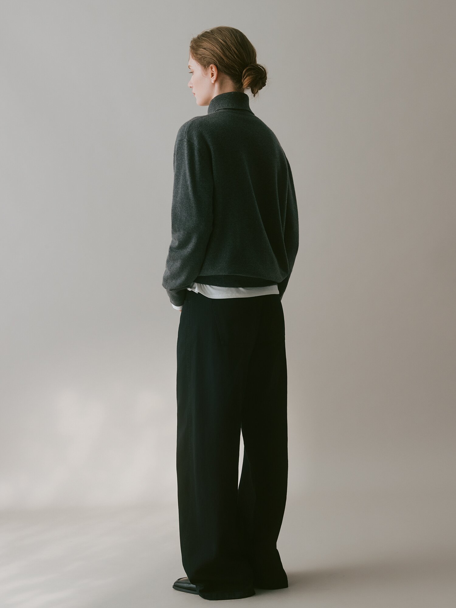 루즈핏 캐시미어 브이넥 가디건 (MELANGE GREY)