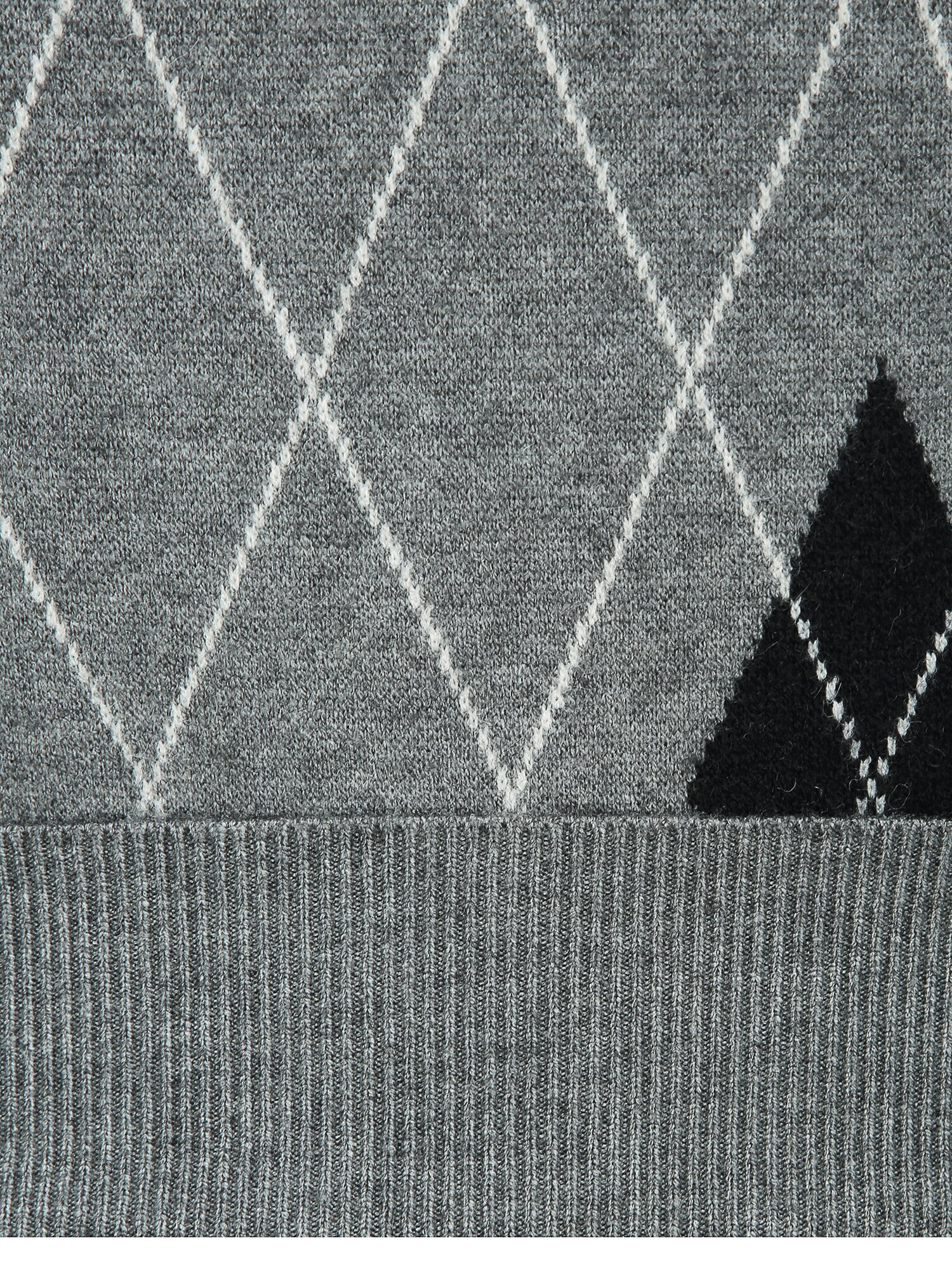 아가일 브이넥 크롭 가디건 (GREY)