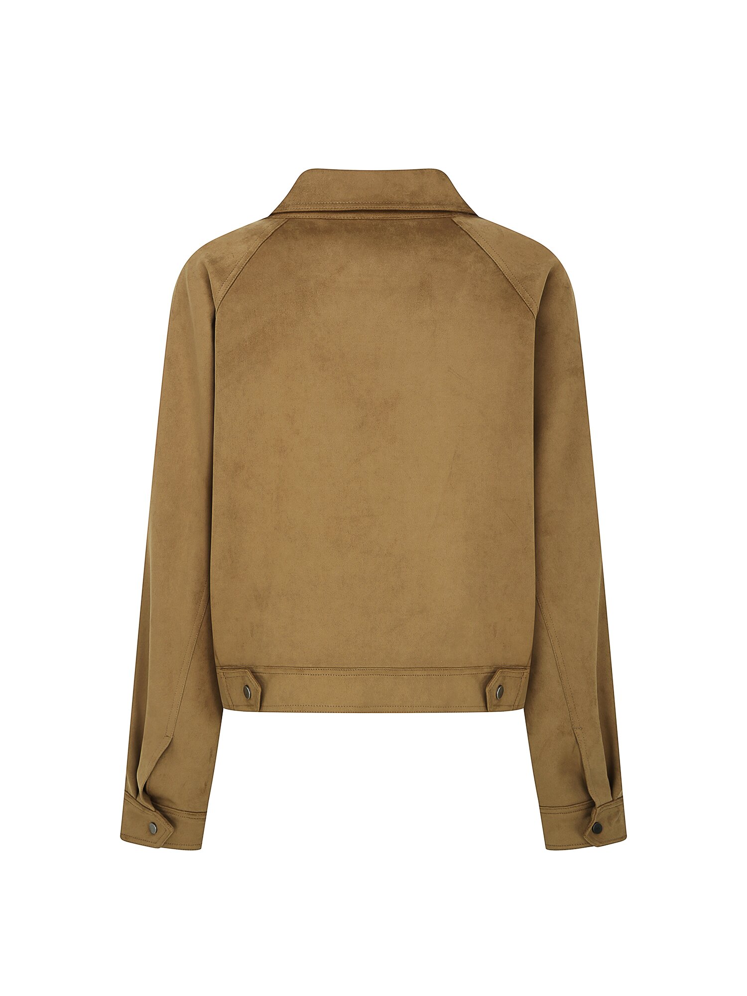 스웨이드 래글런 칼라 집업 재킷 (BEIGE)