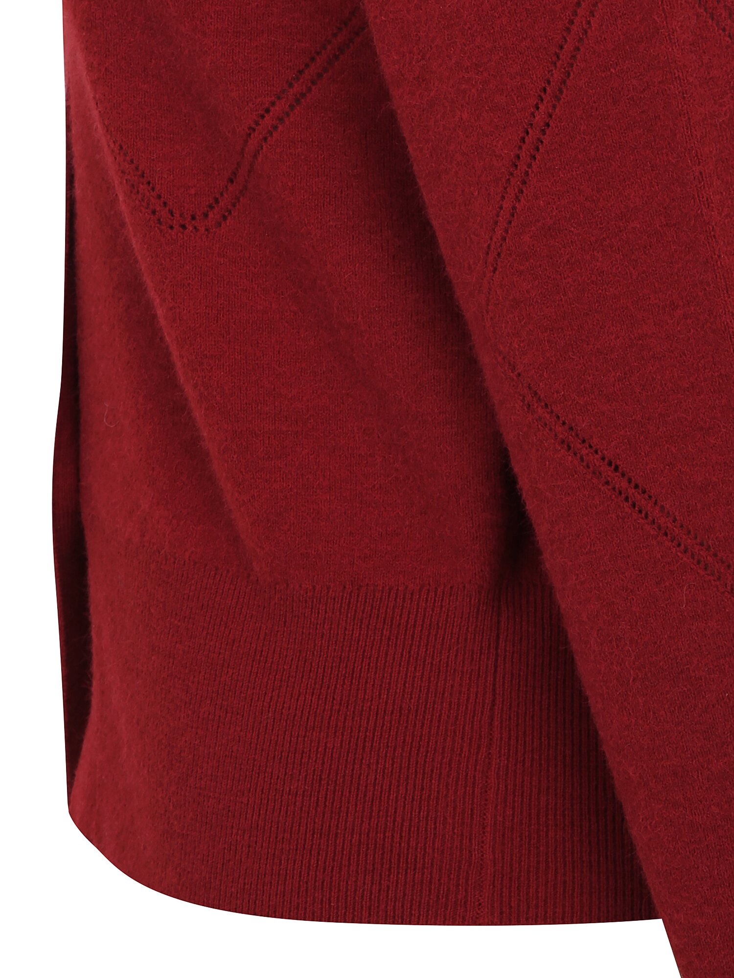 다이아 펀칭 브이넥 크롭 가디건 (BURGUNDY)