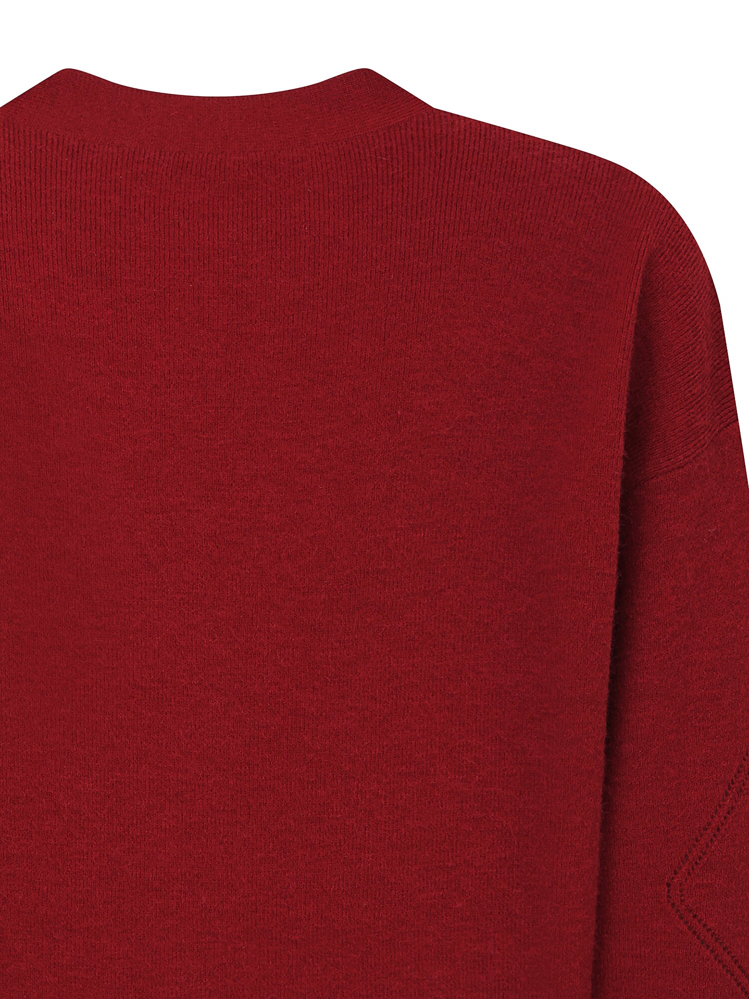 다이아 펀칭 브이넥 크롭 가디건 (BURGUNDY)