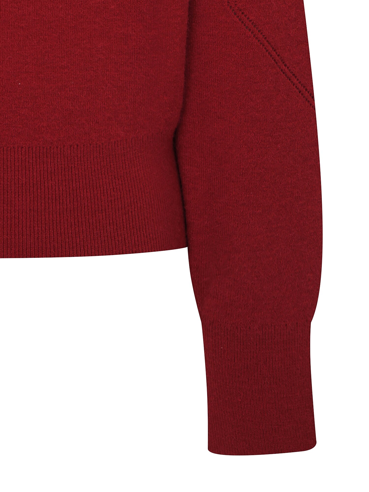 다이아 펀칭 브이넥 크롭 가디건 (BURGUNDY)