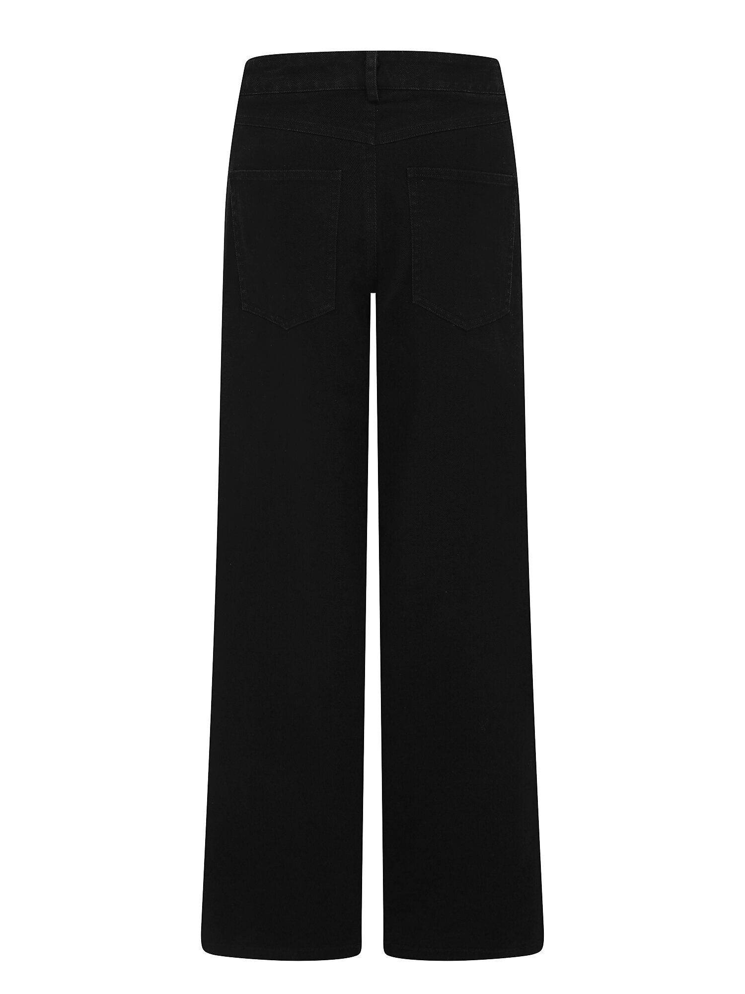 하이 웨이스트 와이드 데님 팬츠 (BLACK)