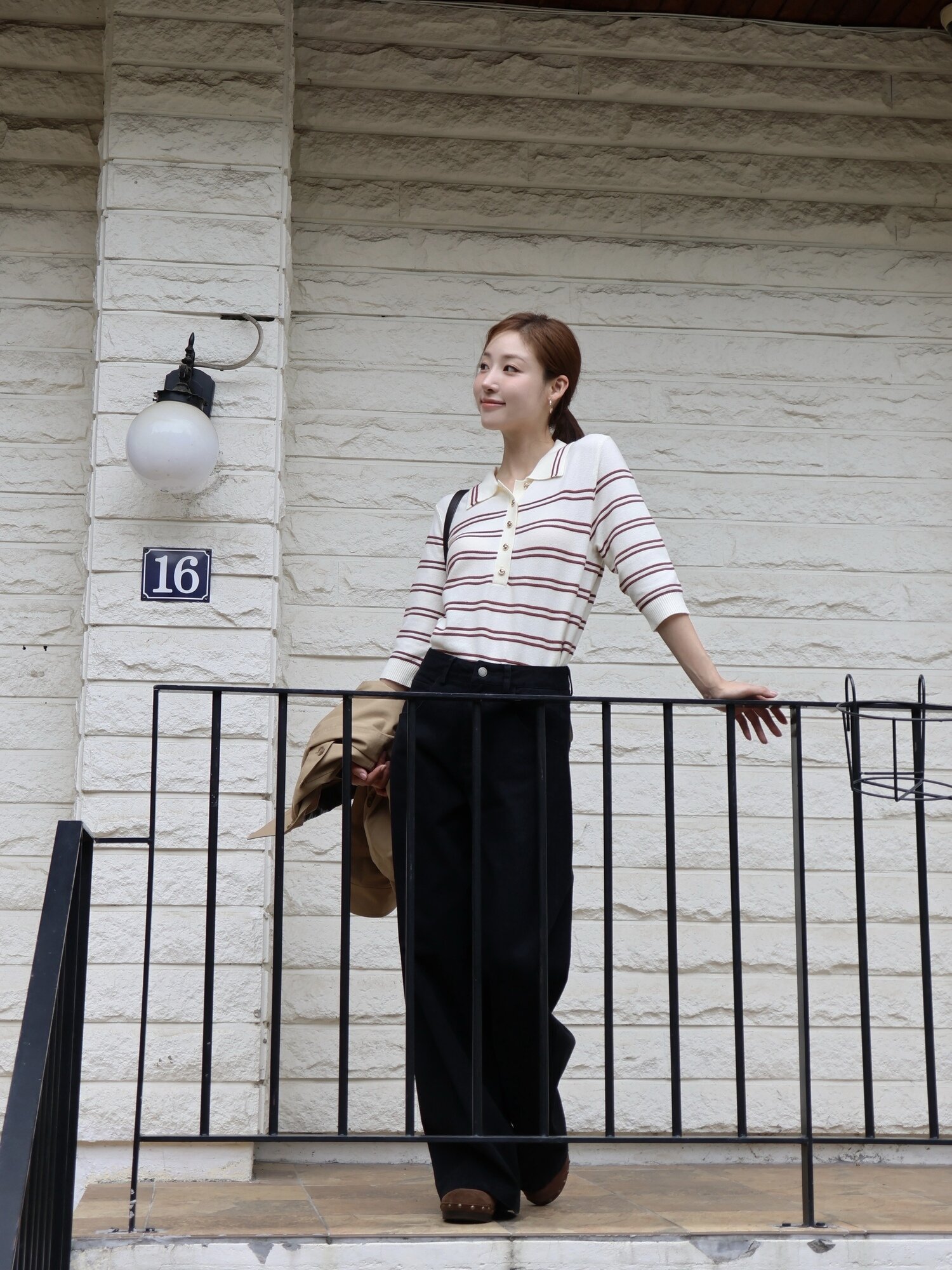 하이 웨이스트 와이드 데님 팬츠 (BLACK)