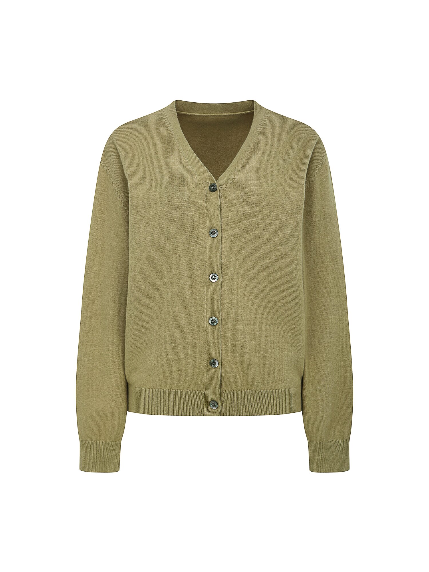 루즈핏 캐시미어 브이넥 가디건 (KHAKI BEIGE)