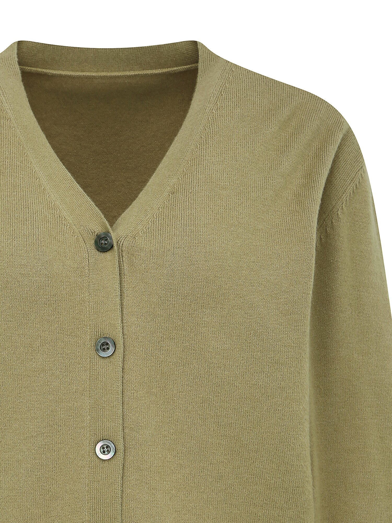 루즈핏 캐시미어 브이넥 가디건 (KHAKI BEIGE)