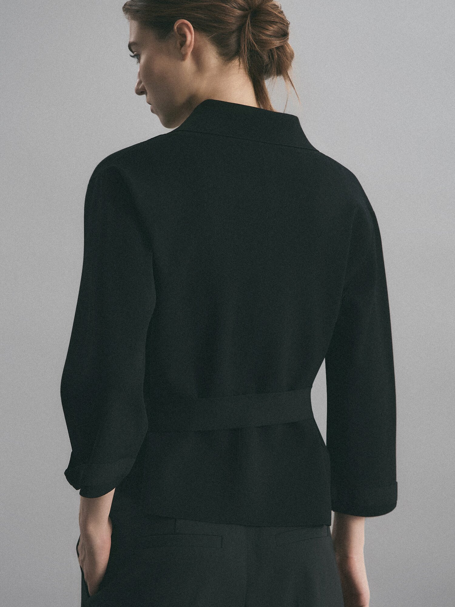 벨티드 테일러드 가디건 (BLACK)