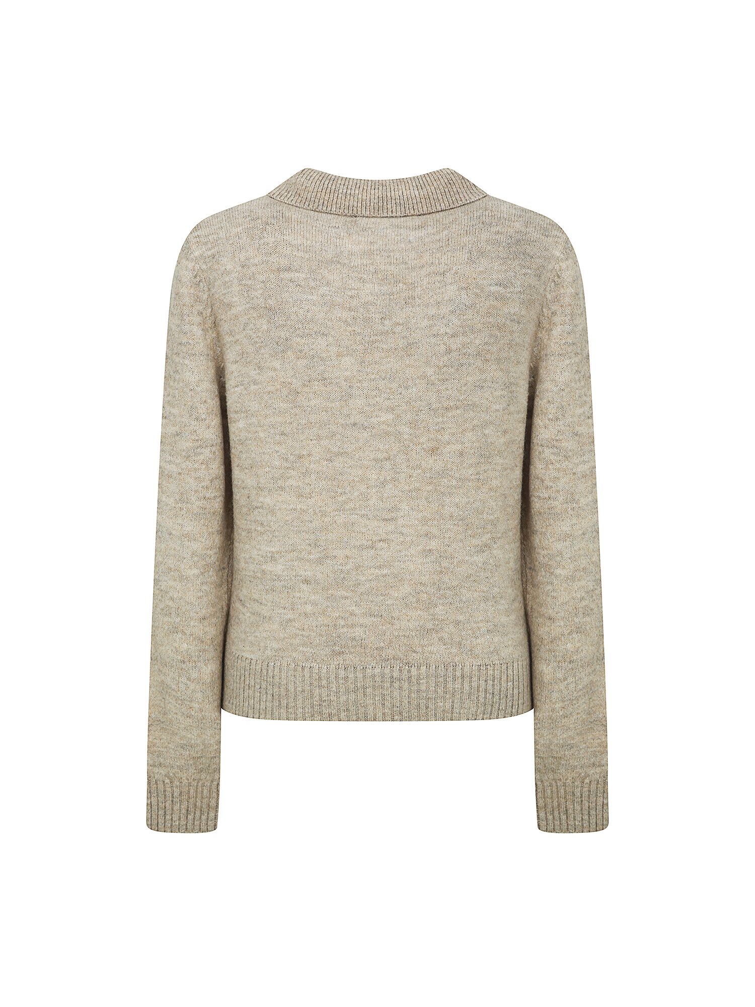 소프트 버튼 칼라 풀오버 니트 (OATMEAL)