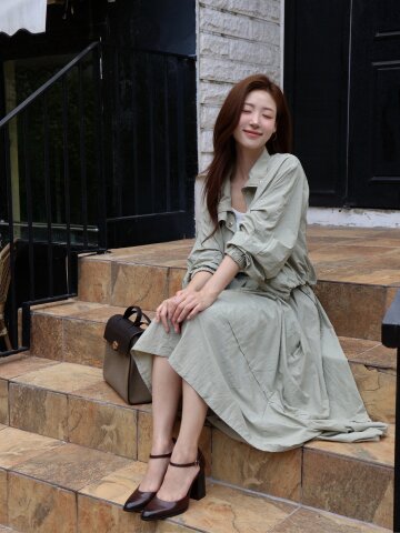 루즈핏 스트링 하이넥 집업 재킷 