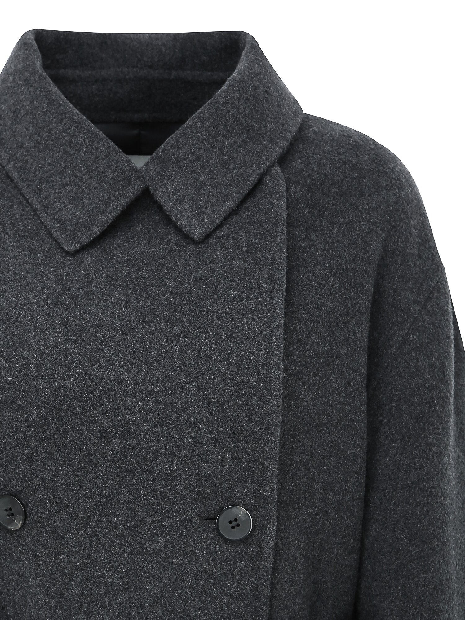 루즈핏 울 더블 핸드메이드 코트 (DARK GREY)